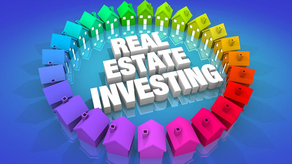 Single family homes circle "Real Estate Investing" text