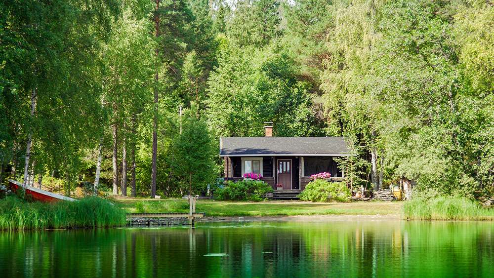 Summer cottage on a lake