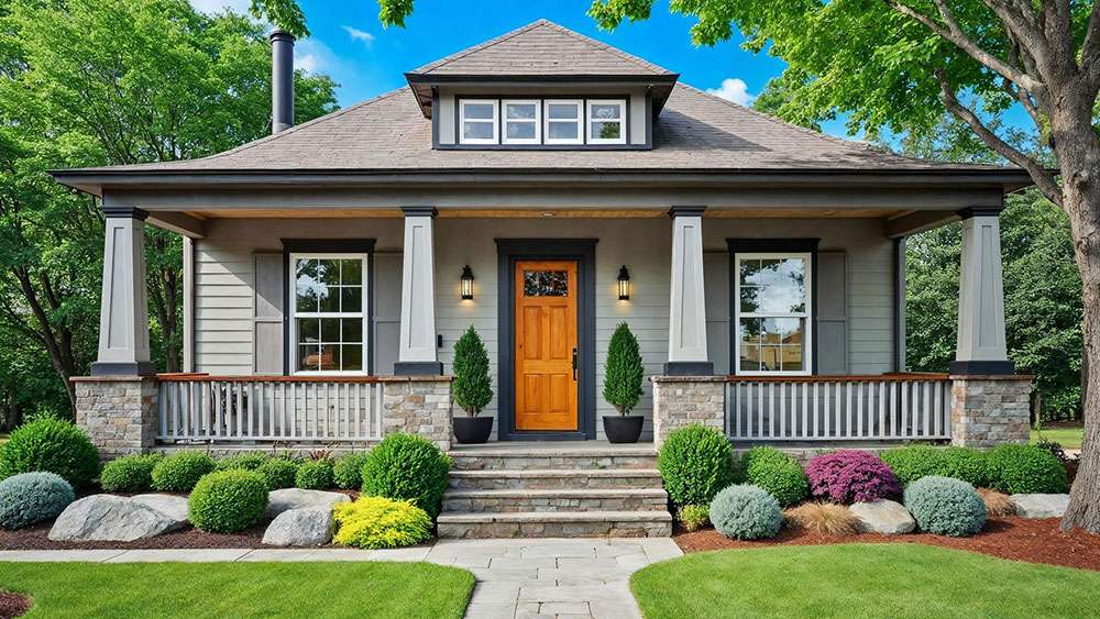 Charming craftsman-style home with landscaped front yard
